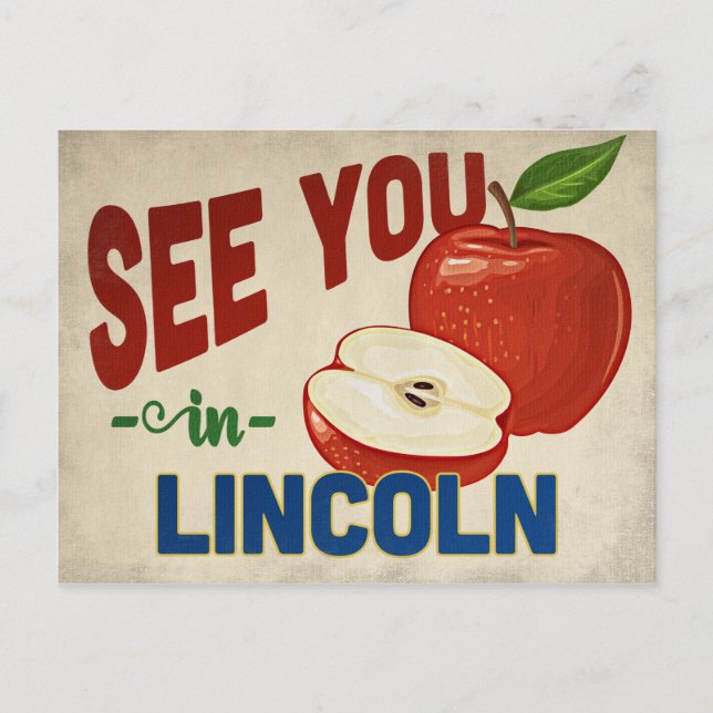 Postal Lincoln Nebraska Apple - Viajes de época (Anverso)