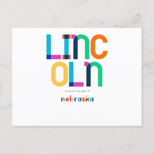 Postal Lincoln Nebraska Mid Century, Pop Art,