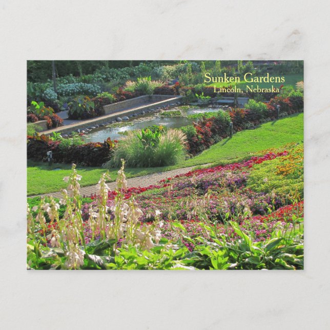 Postal Lincoln, Nebraska Sunken Gardens #223 (Anverso)