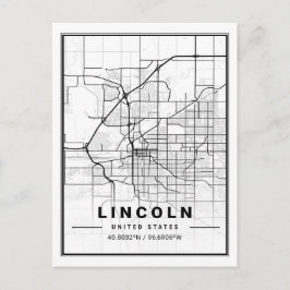 Postal Lincoln Nebraska USA Travel City Map
