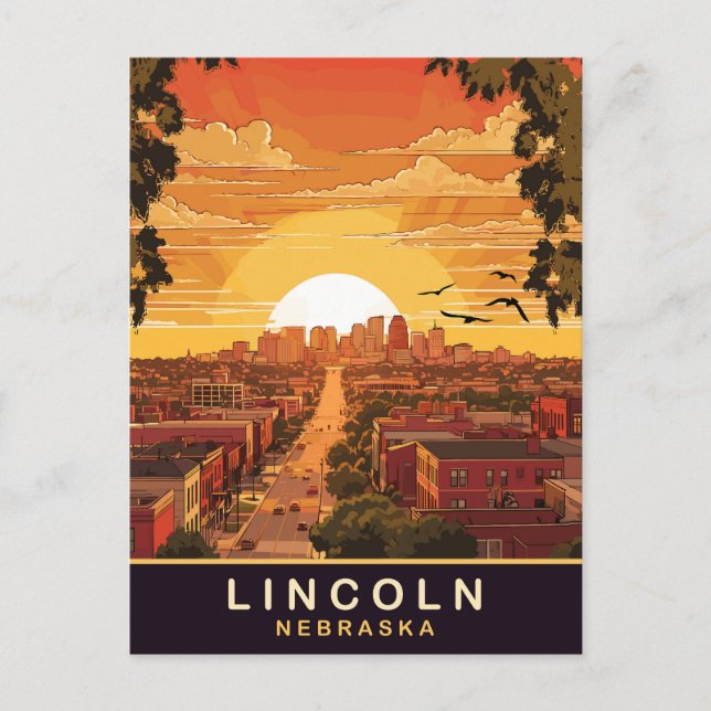 Postal Lincoln, Nebraska, Viajes (Anverso)