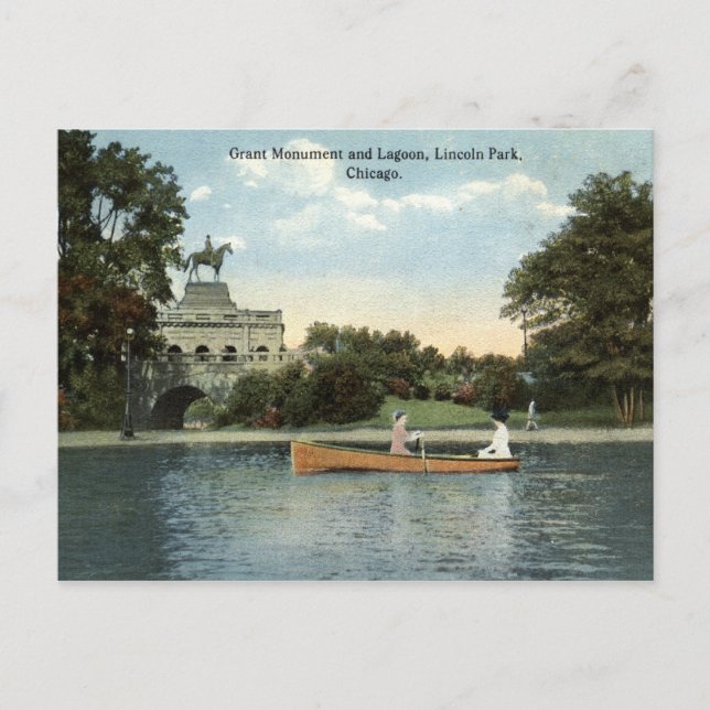 Postal Lincoln Park, Chicago 1915 Vintage (Anverso)