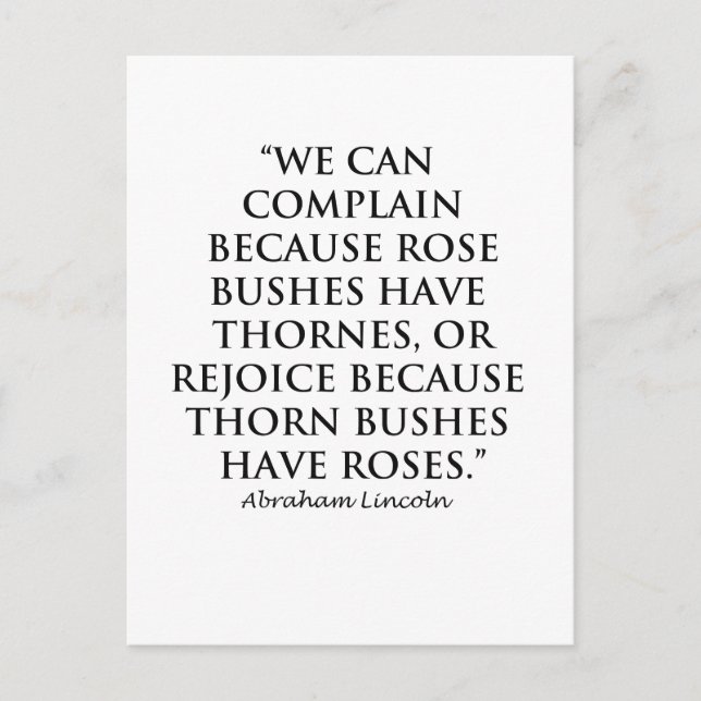 Postal Lincoln: sobre Thornes y Rosas (transparente) (Anverso)