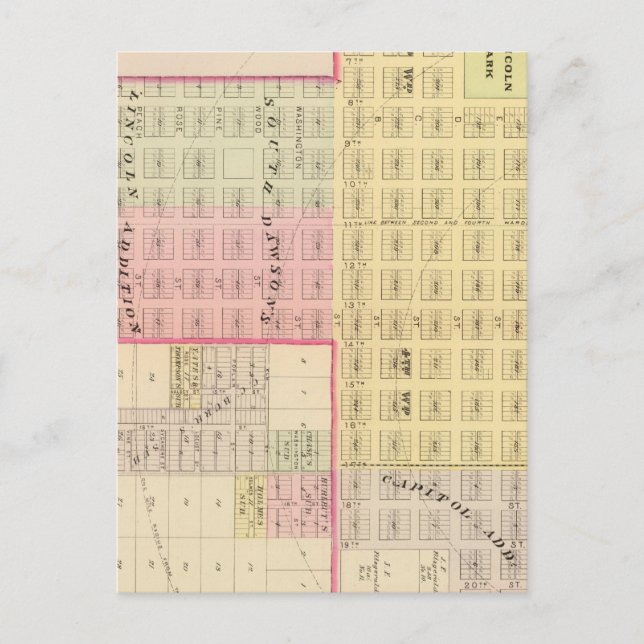 Postal Lincoln Sur, Nebraska (Anverso)