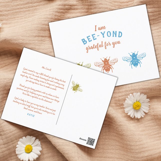 Postal Linda Abeja Agradecimiento Aprecio (Subido por el creador)