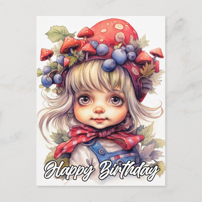 Postal Linda Chica de Campo (Anverso)