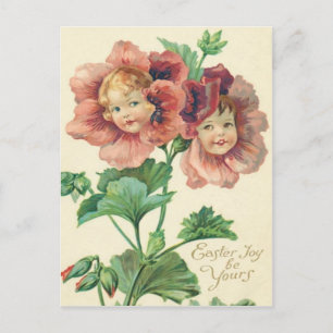 Postal Linda Flor de Carnicería Roja de los niños