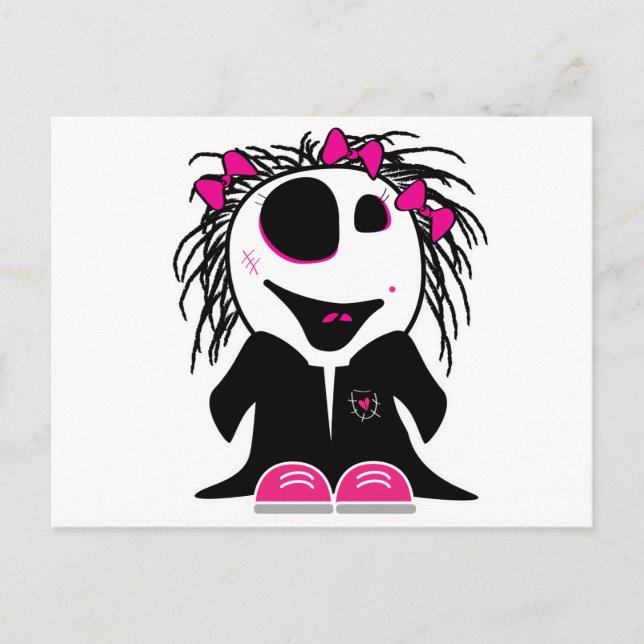 Postal linda niña zombie (Anverso)
