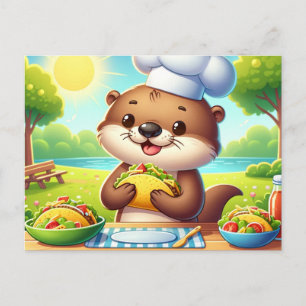 Postal Linda Nutria Con Tacos
