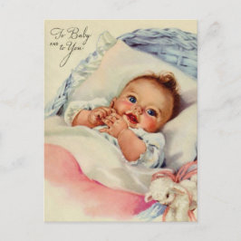 Postal linda vintage del recién nacido