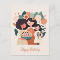 Lindas niñas de dibujos animados madre e hija. Fel