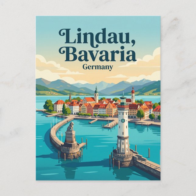 Postal Lindau Alemania (Anverso)