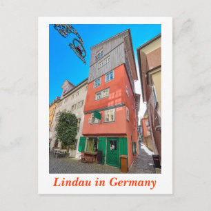 Postal Lindau en Alemania, la vieja casa de Baviera