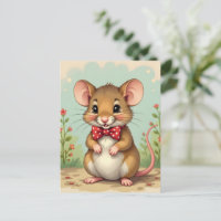 Lindo adorable ratoncito con corbata