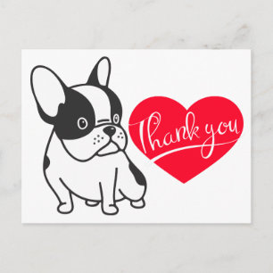 Postal Lindo Bulldog Francés Gracias Frenchie Cachorro Pe