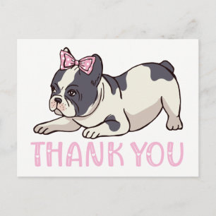 Postal Lindo Bulldog Francés Gracias Frenchie Cachorro Pe