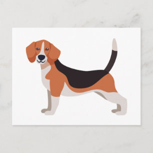 Postal Lindo cachorro de dibujos animados Beagle Hola Te