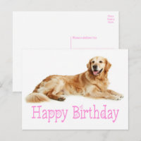 Lindo cachorro de Golden Retriever Feliz cumpleaño