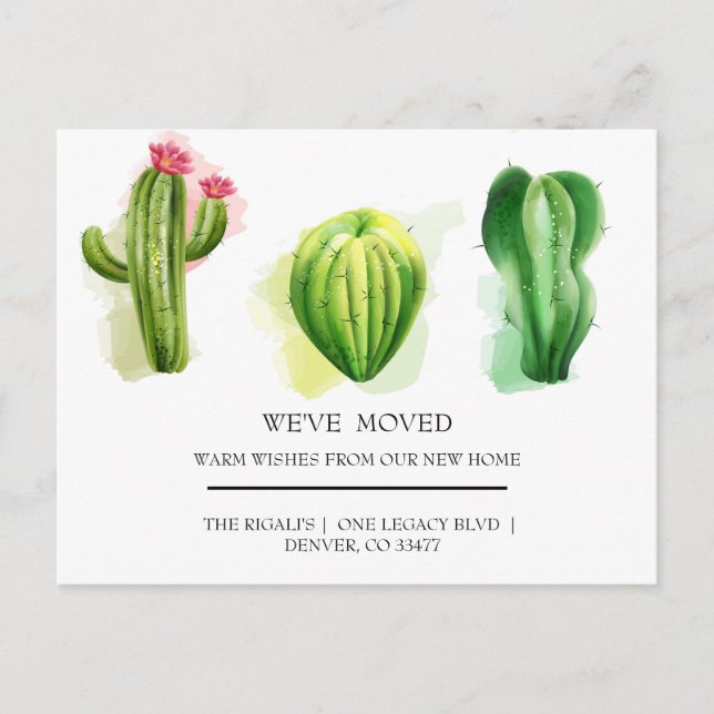 Postal lindo Cactus casa mover Postcard (Anverso)