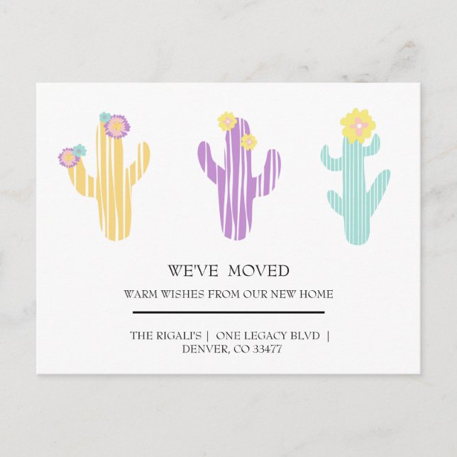 Postal lindo Cactus casa mover Postcard (Anverso)
