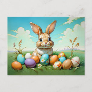 Postal lindo conejo de Pascua