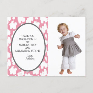 Postal Lindo Cumpleaños Gracias Rosa Blanco Gris