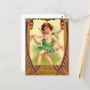 Postal lindo cupido Valentine vintage