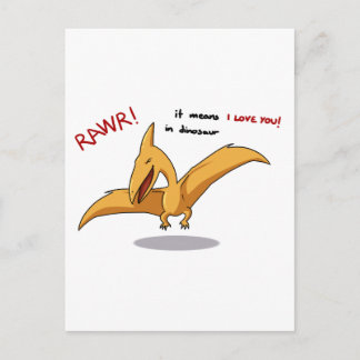Postal lindo dinosaur rawan significa que te amo
