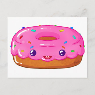 Postal lindo donut kawaii