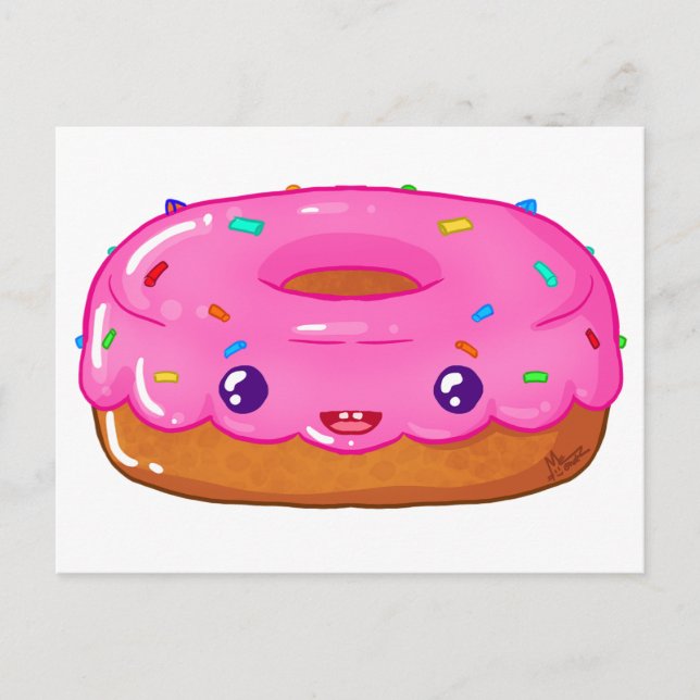 Postal lindo donut kawaii (Anverso)