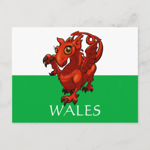 Postal Lindo dragón galés bandera de Gales Agrega tu text