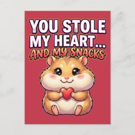 Postal Lindo hámster del Día de San Valentín: robaste mi 