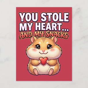 Postal Lindo hámster del Día de San Valentín: robaste mi 