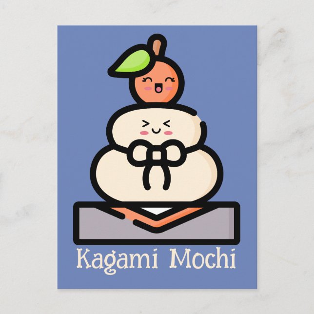 Postal Lindo Kawaii Kagami Mochi (Anverso)