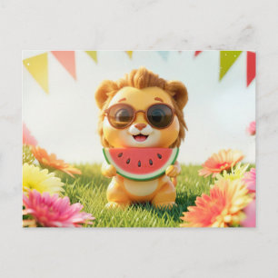 Postal Lindo León Zodiaco 3D