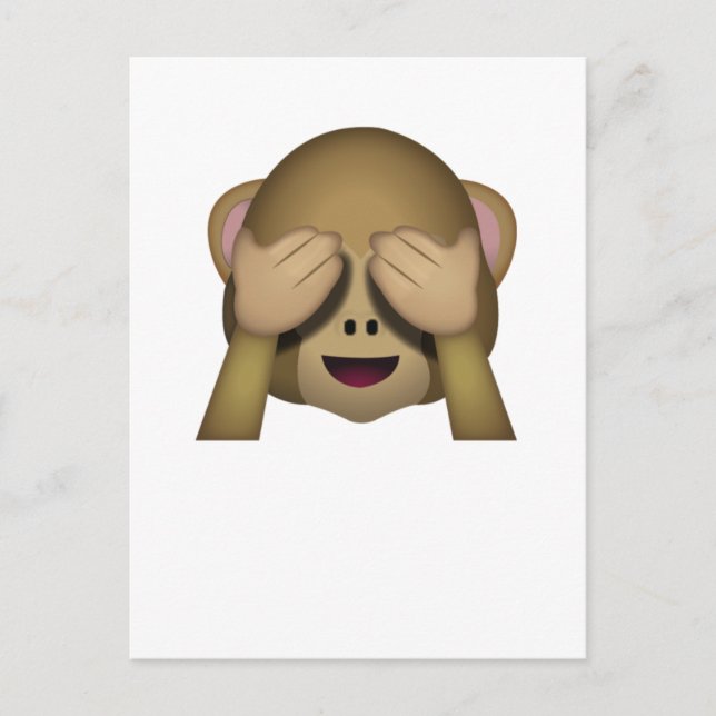 Postal Lindo no vea ninguna emoji malvada del mono (Anverso)