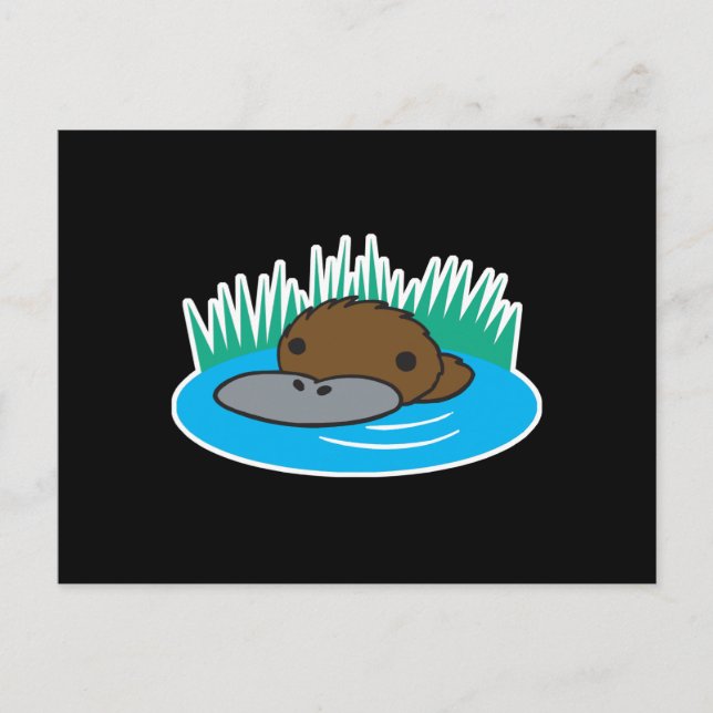 Postal lindo ornitorrinco mirando (Anverso)