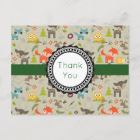 Lindo patrón de animales y flores de Woodland