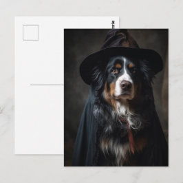Postal Lindo perro de montaña de Berna bruja