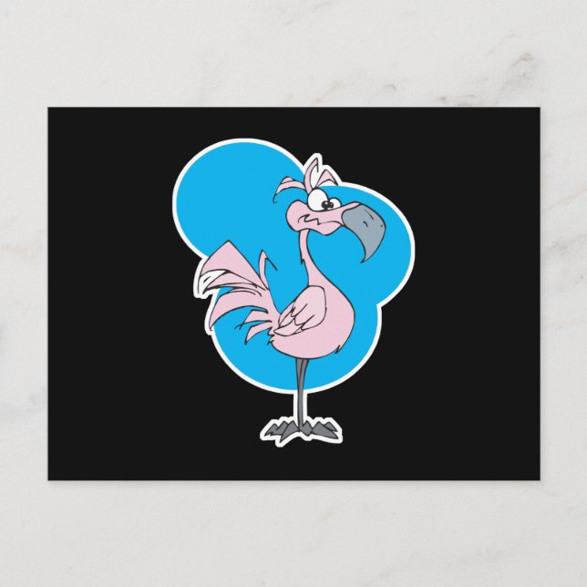 Postal lindo personalizado tonto flamingo rosa (Anverso)