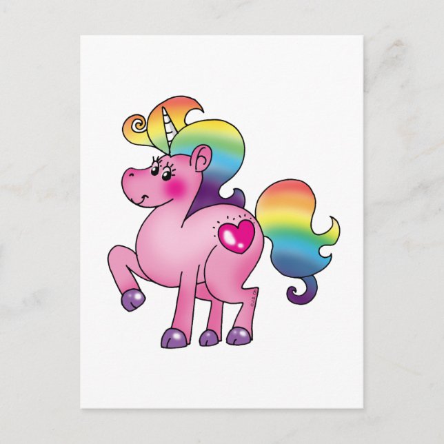 Postal lindo poni unicornio (Anverso)