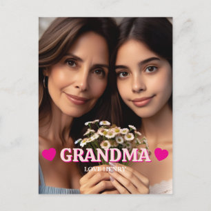 Postal Lindo regalo personalizado con foto para abuela y 