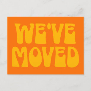 Postal Lindo Retro Naranja Minimalista Se Mudó Nueva Dire