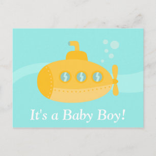 Postal Lindo submarino amarillo, es un niño