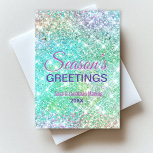 Postal Lindo verde ombre brillo Navidad año nuevo