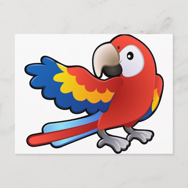 Postal lindo y amigable Macaw Parrot (Anverso)