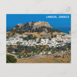 Postal Lindos Grecia Castillo Rhodes Isla Viajes Griegos