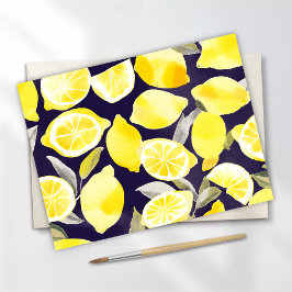 Postal Lindos limones amarillos | Acuarela linda