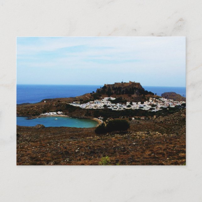 Postal Lindos, Rodas, Grecia (Anverso)