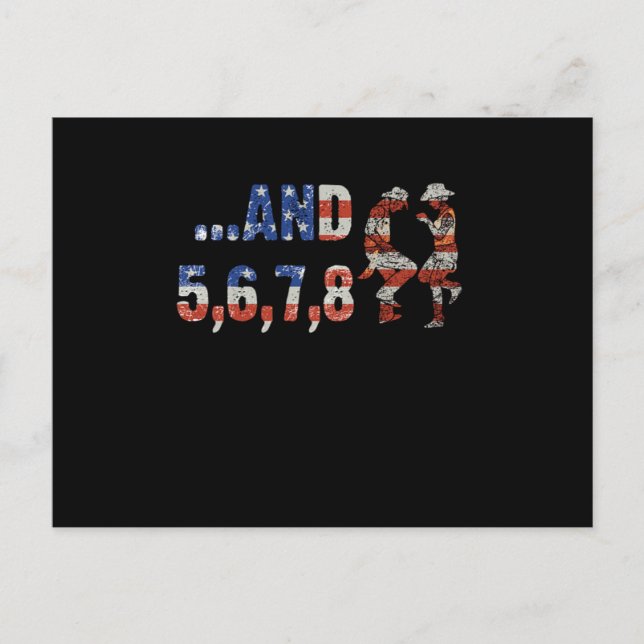 Postal Line Dance Country Music US Flag Cowboy Cowgirl Gi (Anverso)